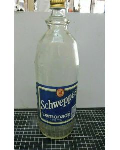 OLD VINTAGE SCHWEPPES LEMONADE GLASS BOTTLE 1.25 Litre with Cap