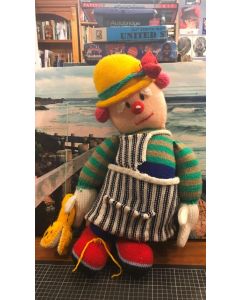 Vintage Handmade Woolen Doll: Charming Collectible with Delightful Character