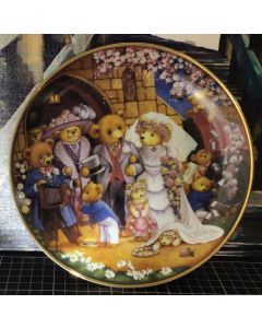 Vintage Franklin Mint Heirloom Teddy Bear Wedding by C. Lawson Decorative Plate