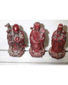 Chinese Red Resin Sculptures of Gods.