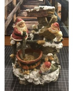 Vintage Ceramic Porcelain Santa Claus with Elves Christmas Figurine