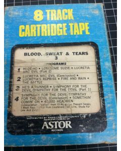 BLOOD, SWEAT & TEARS 3 Self-Titled 8 Track Cartridge Tape