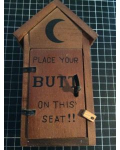 Vintage Wooden "Place Your Butt on this Seat" House Candle Holder