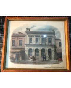 Vintage A. Willmore Print of National Bank of Australasia Melbourne 1862