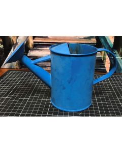 Vintage Galvanized Metal Tin Blue Watering Can