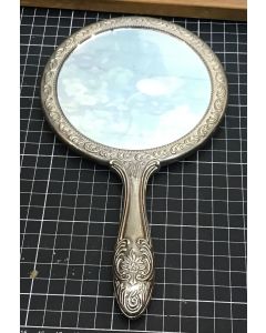 Vintage Victorian Silver Plated Hand Held Mirror