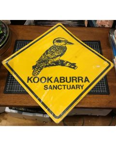 Vintage Kookaburra Sanctuary Yellow Sign