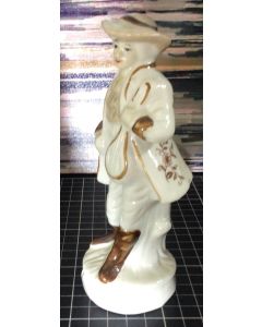Vintage Porcelain Victorian Man with Hat Figurine