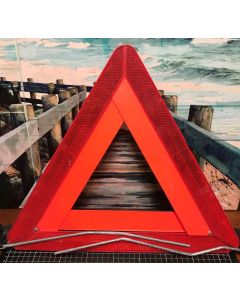 Vintage E17 Foldable Reflective Triangle Warning Sign Road Sign Made in Japan