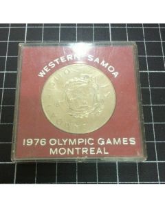 1976 OLYMPIC GAMES  WEIGHTLIFTING COIN WESTERN SAMOA WITH CASE