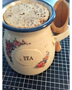 Vintage Ceramic Tea Cup with Lid and Scoop