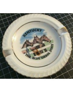 Vintage Scotty Kentucky The Bluegrass State Souvenir Plate Gold Trim Japan