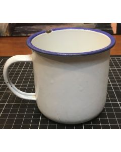 Vintage White Enamel Mug Retro Camping Mug