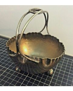 Vintage EPNS Dunklings Melbourne Brass Basket #1453 Made in England