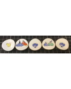 Lot of 5 Vintage Fukagawa Porcelain Pottery Chopstick Rests