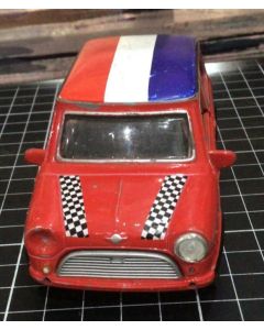 Vintage Mini Cooper France Roof Flag Die-Cast Red