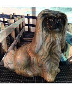 Vintage Collectable Hand Painted Shih Tzu Dog Sculpture