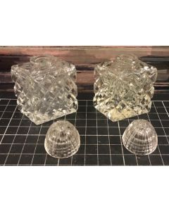 Elegant Vintage Czechoslovakian Crystal Glass Salt and Pepper Shakers