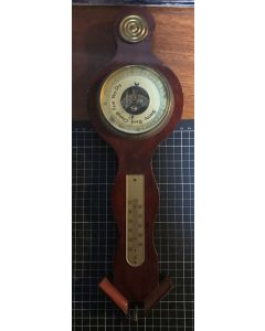 Vintage Precision Thermometer and Barometer with Wooden Case