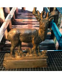 Vintage Home Decorative Door Stop Brass Metal Standing Reindeer