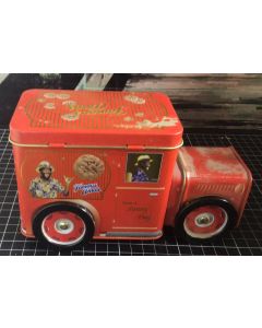 Vintage Famous Amos Man Made Cookies Company Tin Truck Canister