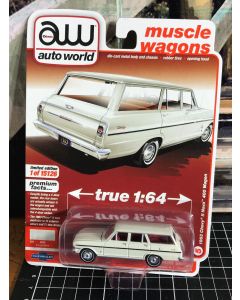 Auto World Muscle Wagons 1963 Chevy II Nova 400 Wagon 1 of 15126 1:64 White New