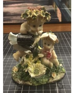 Vintage Ceramic Porcelain Garden Fairies Figurine Home Garden Decor