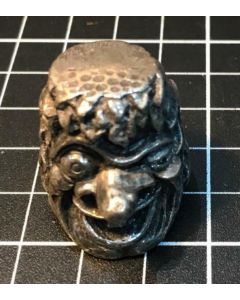Vintage Collectable Monster Head Pewter Thimble