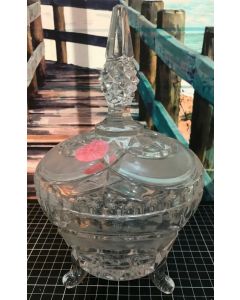 Vintage Genuine Lead Crystal Hand Cut Glass Candy Dish Over 24% PBO