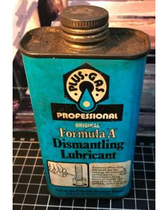 Rare Vintage "Plus Gas" Can Tin Empty - Formula A - Dismantling Lubricant
