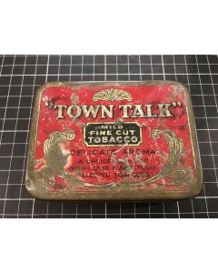 VINTAGE AUSTRALIAN TOBACCO TIN TOWN TALK MILD FINE CUT TOBACCO 2 Oz