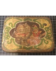 Vintage Rustic Tin with Kitten and Jack-in-a-box pictured