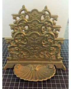 Antique Brass French 2 Tier Letter Rack Holder 