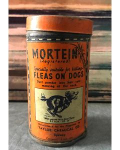 Vintage Mortein Insect Powder - 1 1/2 Oz Orange Tin