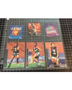 Lot of 6 AFL 1996 Select Trading cards - Brisbane Lions Fremantle O'Reilly Ryder