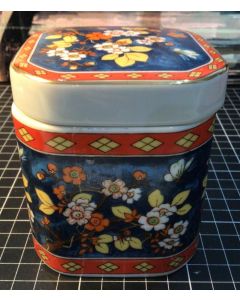 Vintage Collectable Floral White Ceramic Porcelain Canister w/ Lid Made in Japan