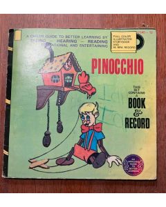 Rare Vintage Pinocchio 45 RPM Vintage Classic 7" Record and Book 