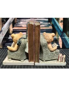 Vintage Teddy Tales Bear Family Ceramic Book Ends