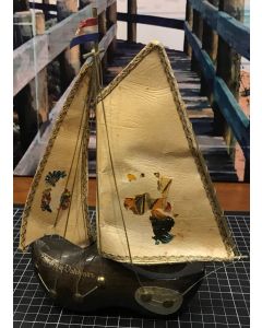 Vintage The Flying Dutchman Wooden Shoe Ship Souvenir Clog Sail Boat