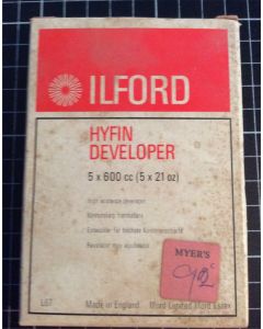 New Ilford Hyfin Developer 5x600cc Made in England