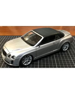 Vintage Burago Bentley Continental Supersports Convertible ISR Silver Die-Cast