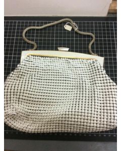Vintage GLOMESH Ivory Cream White Clutch Evening Shoulder Bag