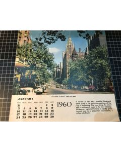 Vintage 1960 Greetings Calendar Australia Scenery