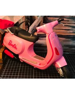 2008 Mattel Barbie Pink Vespa Scooter Motorcycle 7"x13" VGUC