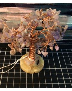 Vintage Handmade Decorative Pink Agate Amethyst Tree Peace and Calmness Tree